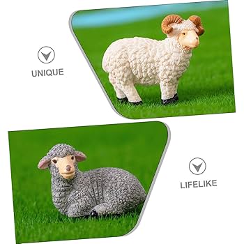 Amazon.co.jp: ULDIGI 6個ミニチュア羊フィギュア レジン製動物